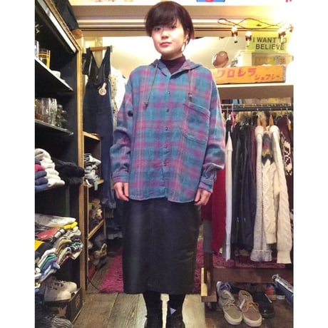 [USED] フード付 ネルシャツ