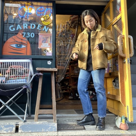 [USED] Vintage シャドーチェックのウールボアJKT