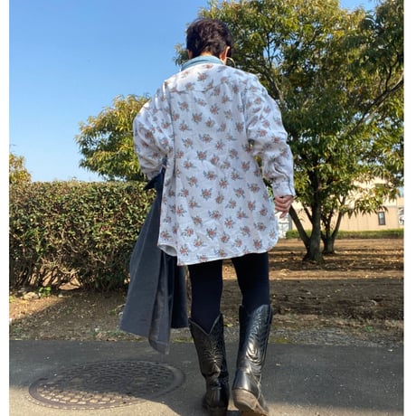 [USED] 花柄 waffle cotton SHIRTS 💐