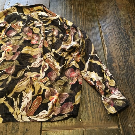[USED] トウモロコシ柄 レーヨンシャツ