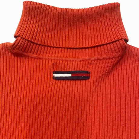 [USED] TOMMY HILFIGER タートル リブニット orange🍊