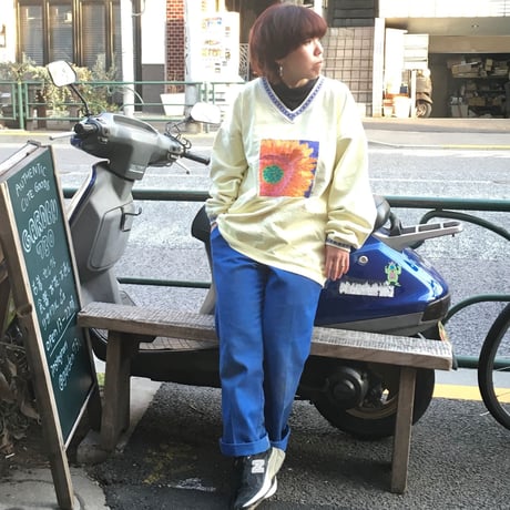 [USED]かわいいヒマワリのプリントスエット