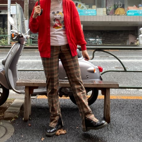[USED] チェック柄 スリット PANTS