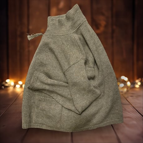[USED] WOOL RICH モスグリーン FULL ZIP ニット