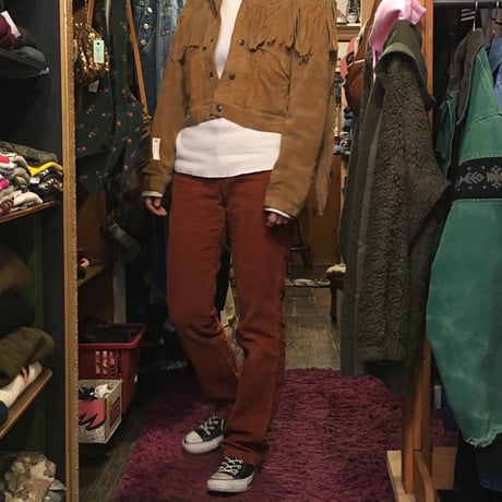 [USED] High-waist オレンジコーデュロイPANTS
