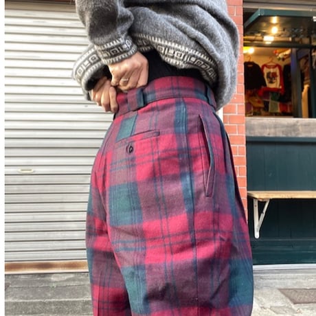 [USED] WooLタータンチェック パンツ