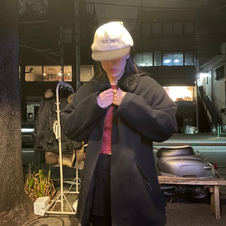 [USED]ボア襟 BLACK WOOL コート　JKT