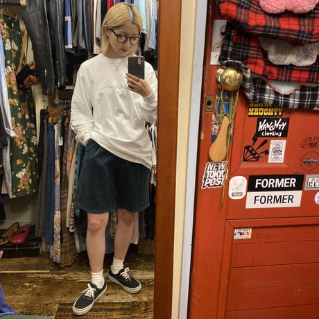 [USED] GREEN CORDUROY SHORTS♡