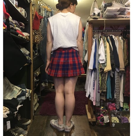 [USED] ブリティッシュチェック柄ミニ巻きスカート