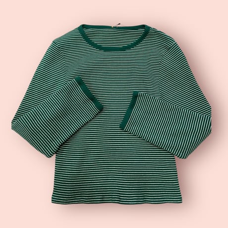 [USED] Good size♡Greenボーダーサーマル