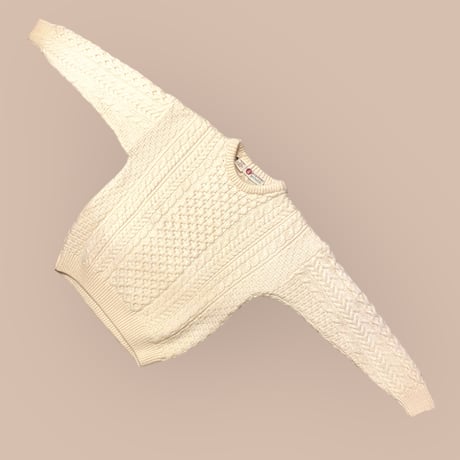 [USED]100%pure wool ケーブル編み白ニット