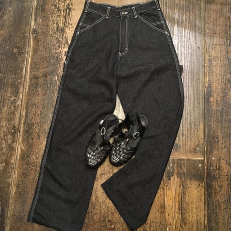 [USED] ステッチ入りブラックデニムペインターパンツ