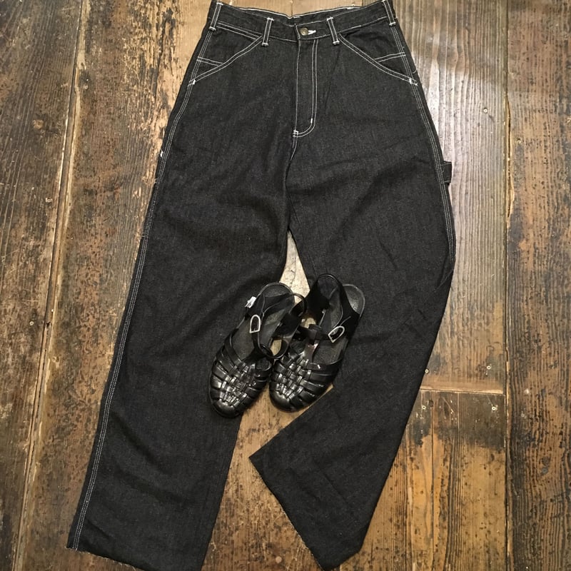 USED] ステッチ入りブラックデニムペインターパンツ | garden730