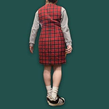[USED] チェック柄 WOOLジャンパースカート