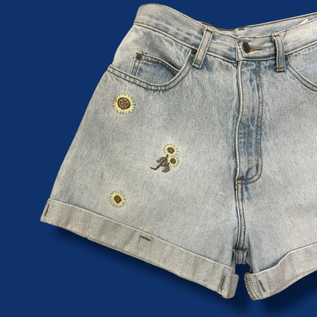 [USED] 🌻刺繍 DENIM SHORTS / W28