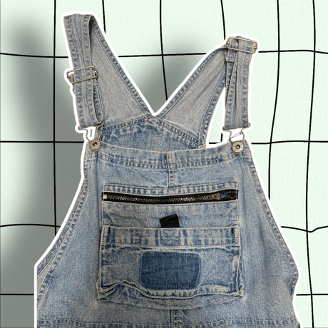 [USED] SUPER GIRL DENIM OVERALL!