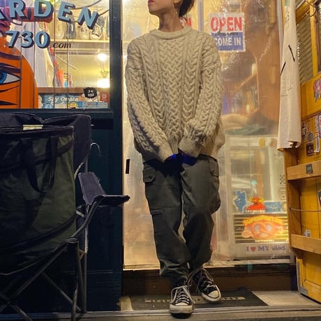 [USED] 霜ふり　肉厚ケーブルニット