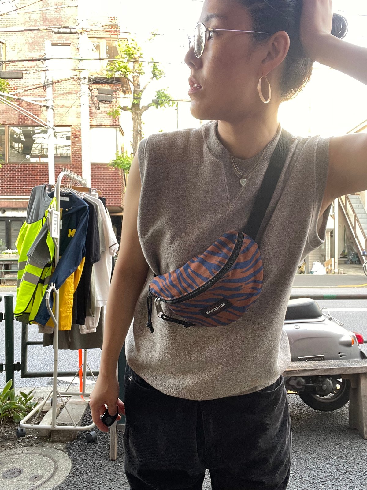 USED]EASTPAK USA 💙zebra🤎 ウエストポーチ | garden730
