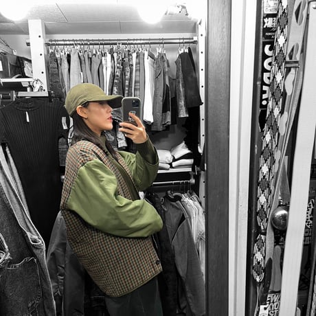 [USED] PRIMALOFT® オリーブ x チェック の ライナー JKT