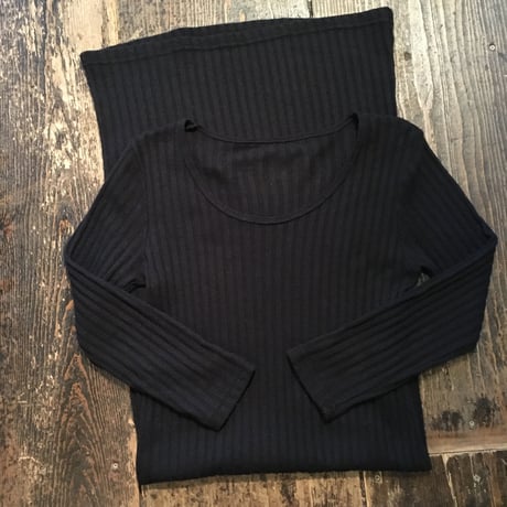 [USED]  BLACK リブ ニットワンピ
