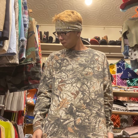 [USED] 袖プリ RealTree CAMO ロンTee