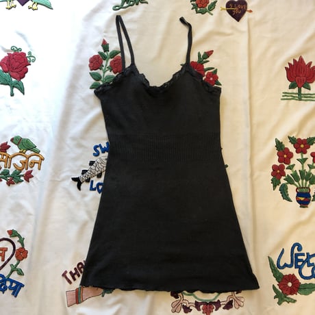 [USED] EURO vintage ランジェリーキャミ(BLK)