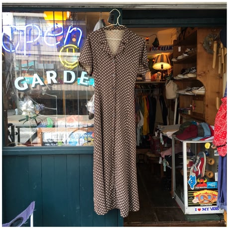[USED] レーヨン前開きロングワンピース