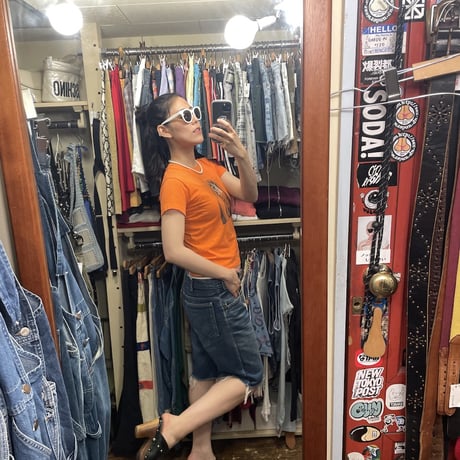 [USED] Euro Levi's CUTOFF DENIM SHORTS orange tab🍊