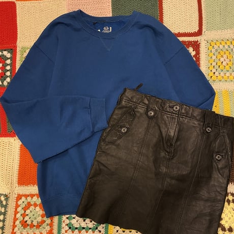 [USED] 切りぱなしレザースカート
