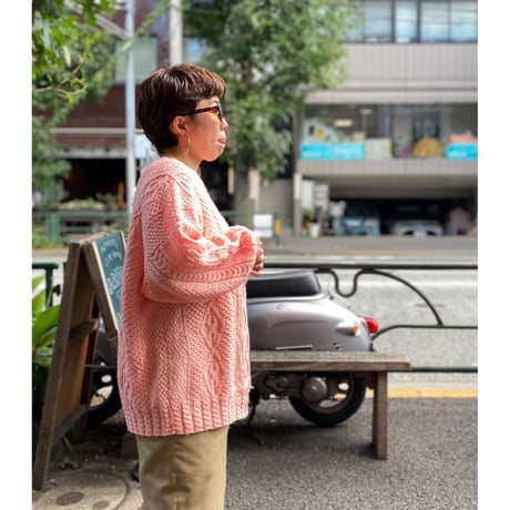 [USED] PINK💓ケーブルニット