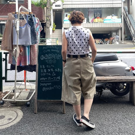 [USED]  ドット♡モックネック ノースリーブTee