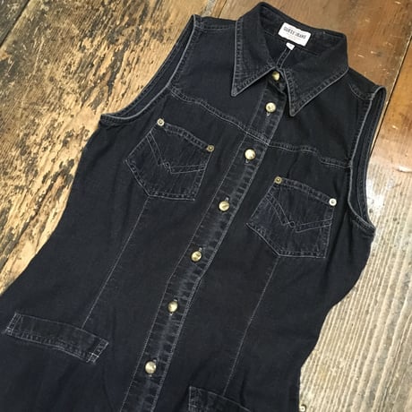 [USED] GUESS JEANS  BLACKデニムマキシワンピース