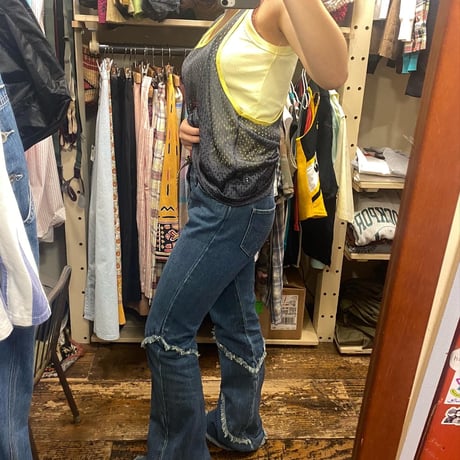 [USED]  フレアデニムパンツ フリンジかわいい♡