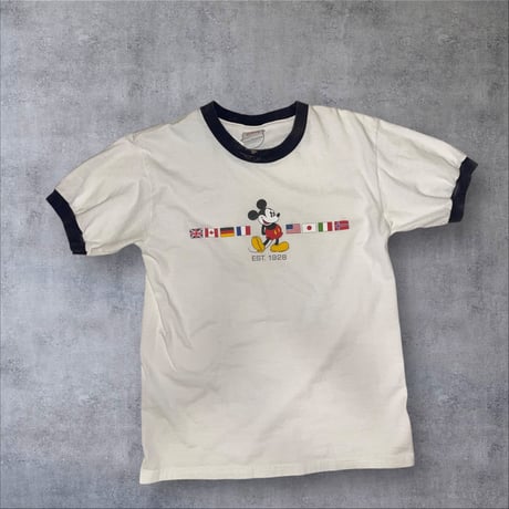 [USED] OLD MICKEY リンガーtee  made in usa!