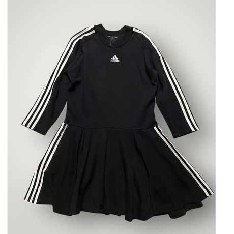 [USED]adidas 3本ラインBLACKワンピース