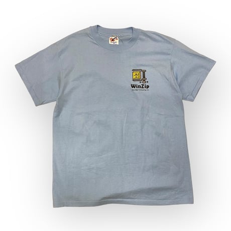 [USED] "winzip" ブルーのプリントTee