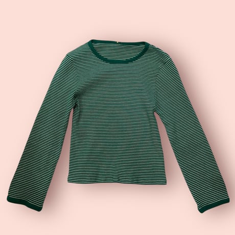 [USED] Good size♡Greenボーダーサーマル