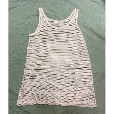 ［USED］White COTTONメッシュTANKTOP