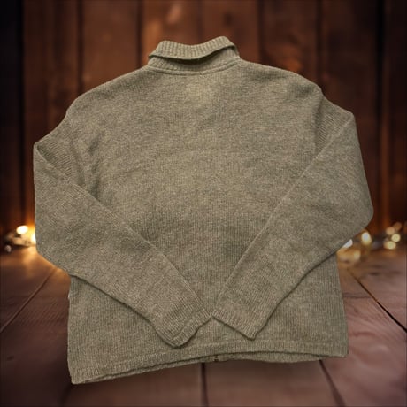 [USED] WOOL RICH モスグリーン FULL ZIP ニット