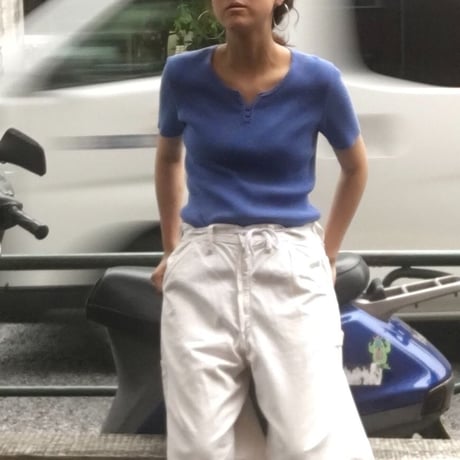 [USED] パープルブルー半袖 Knit TOPS