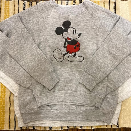 [USED] 80's Mickey SWEAT -LARGE ASH-