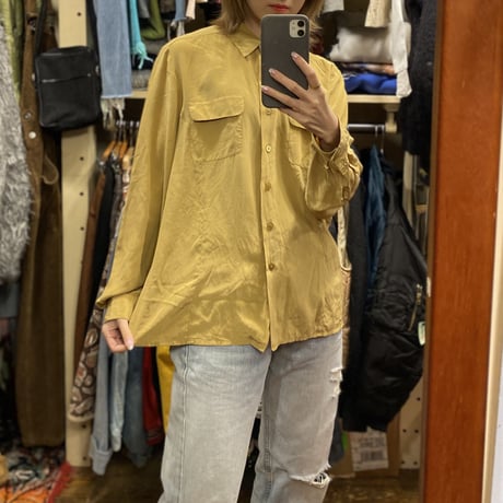 [USED] MUSTARD SILK SHIRT💛