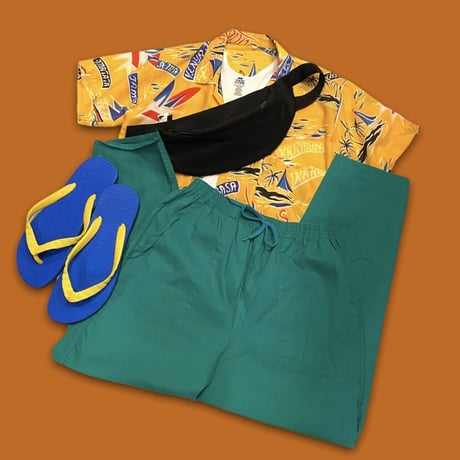 [USED] ITALY GREEN イージーパンツ