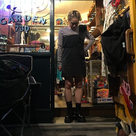 [USED] フリル付き Denim ベアトップワンピース