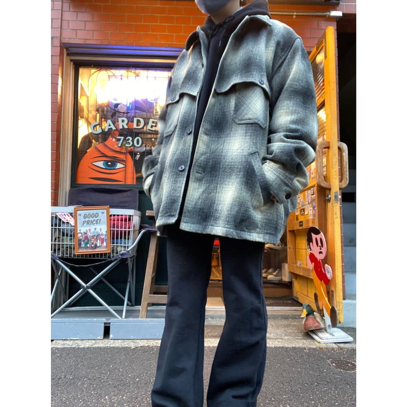 s*7様 BEMIDJI ダブルマッキーノウール チェックジャケット 42 USED] VINTAGE 