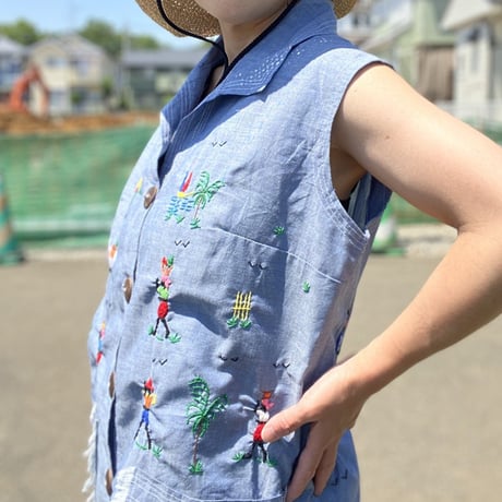 [USED] 手刺繍♡シャンブレー