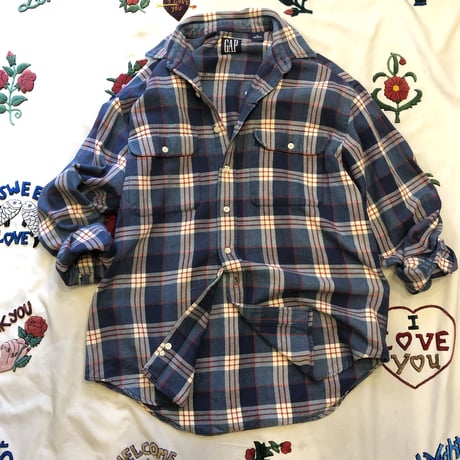 [USED] 90's GAP BIG HEAVY NEL SHIRTS