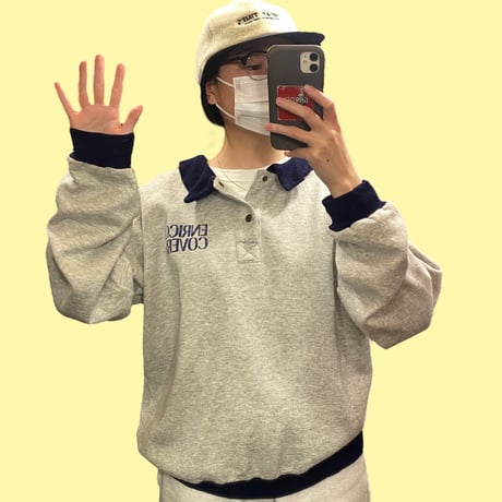 [USED]  GRAY×NAVY 襟付きSWEAT