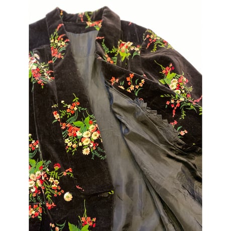 [USED] 花柄 ベロアJACKET