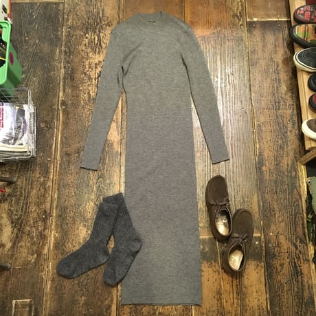 [USED] knit素材 リブワンピース